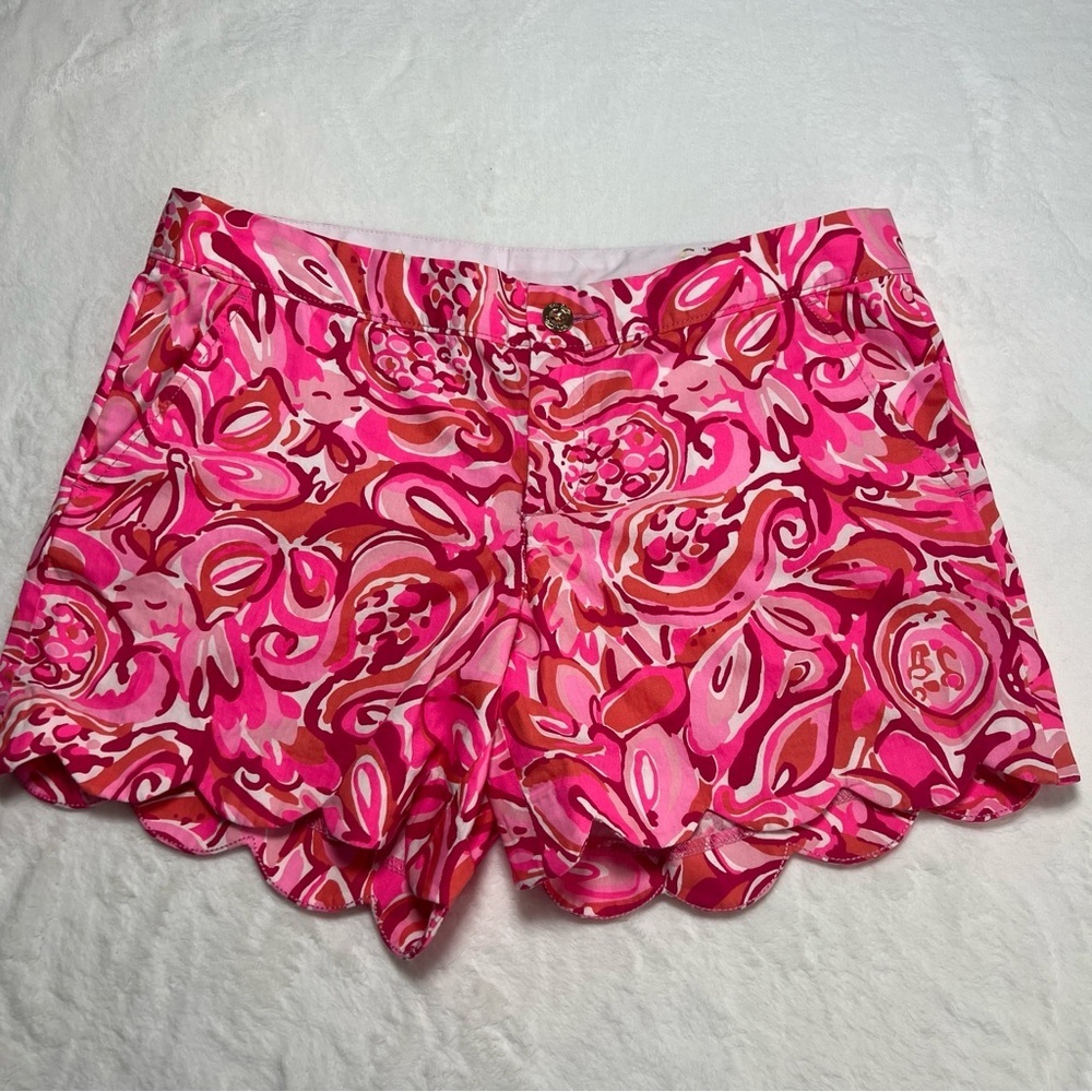 Lilly Pulitzer Buttercup‎ Scalloped Floral Shorts Size 6 - Picture 2 of 7